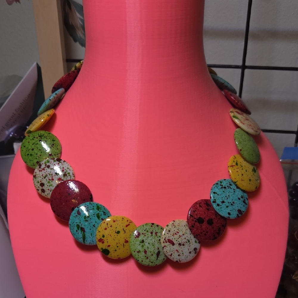 Retro Colorful Speckled Necklace